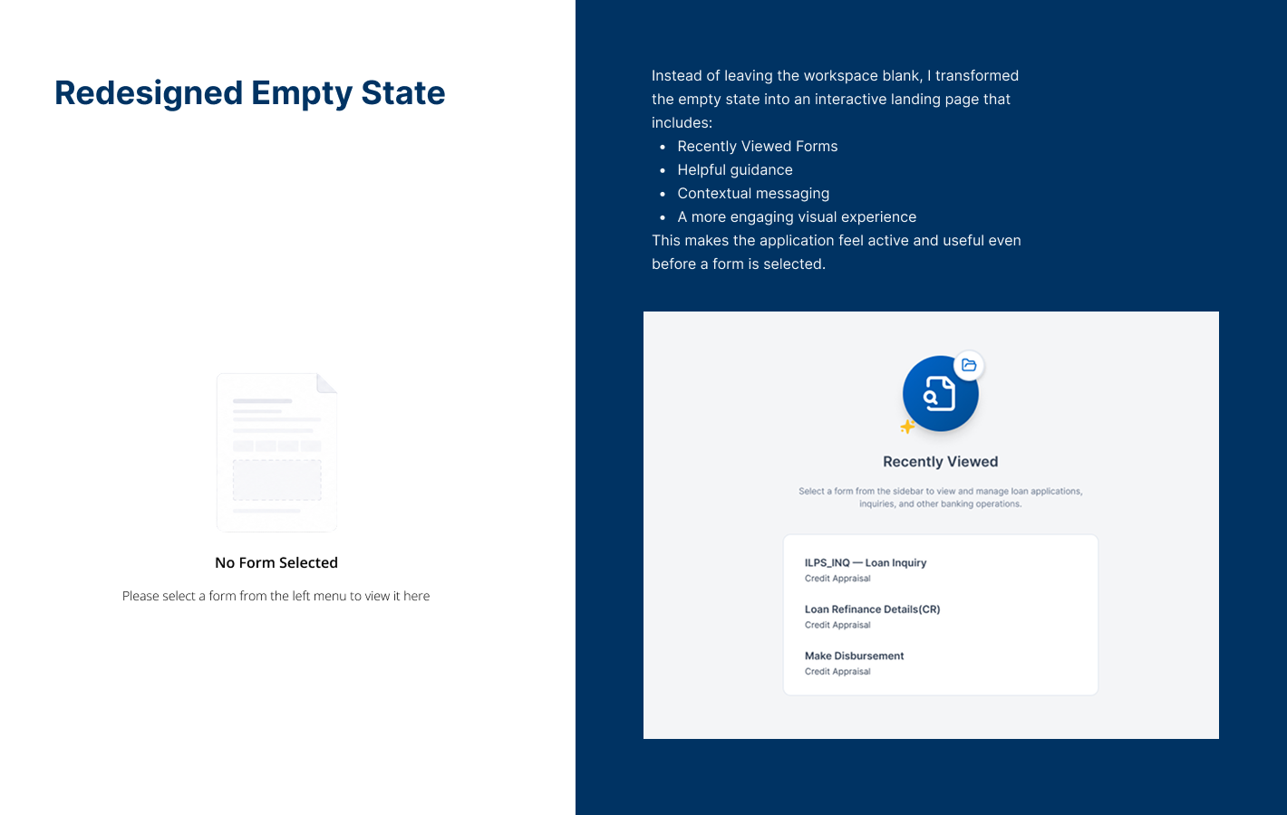 Redesigned Empty State — the interactive Recently Viewed landing page